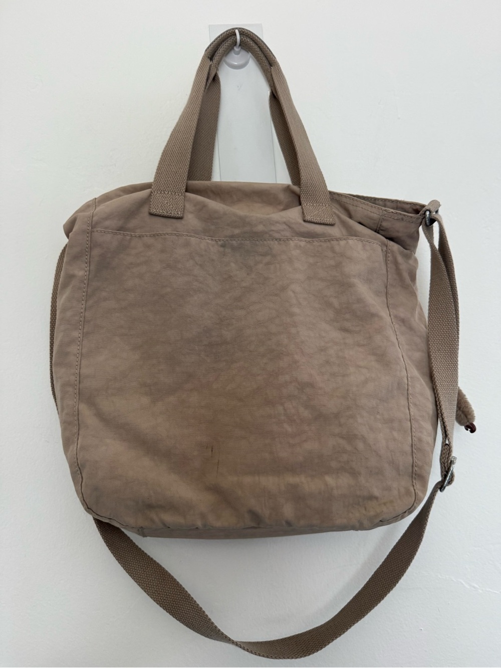 Kipling Joslyn Dune Crossbody Tote Bag Beige Monkey Key Ring - Picture 3 of 16